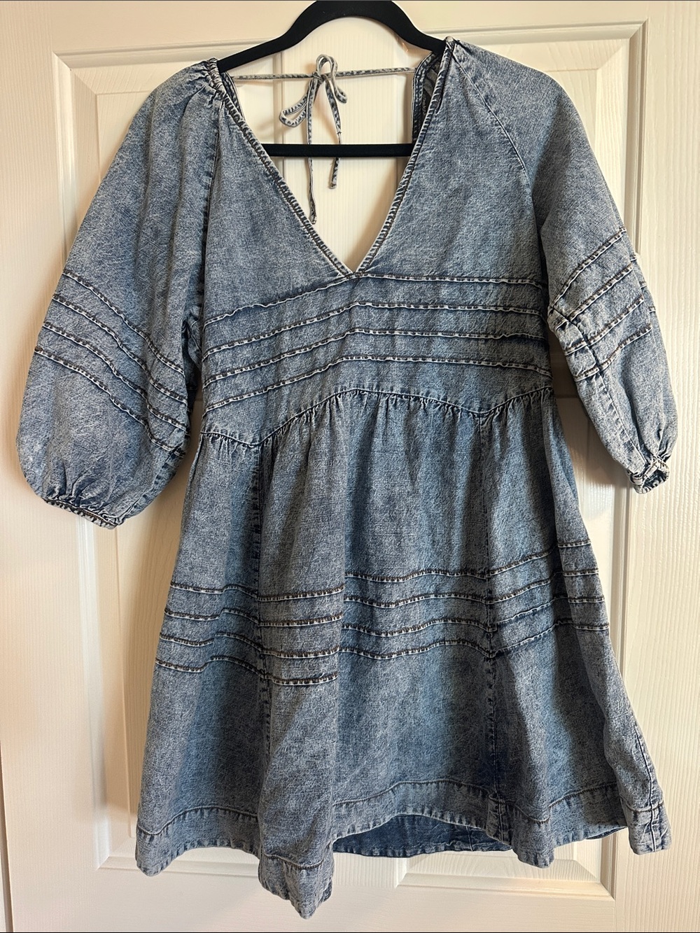 Free People Denim Baby V-Neck Dress